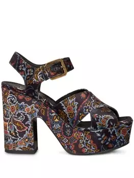 ETRO сандалии с принтом пейсли, коричневый