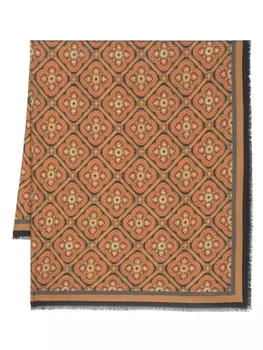 ETRO шаль с графичным принтом и бахромой, оранжевый