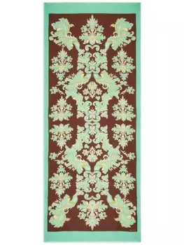 ETRO шарф из смеси кашемира и шелка с графичным принтом, коричневый