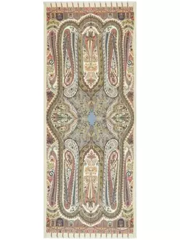ETRO шарф из смеси кашемира и шелка с узором пейсли, нейтральный цвет