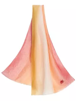 ETRO шарф с эффектом градиента и узором Pegaso, оранжевый