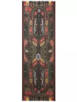 ETRO шарф с бахромой и принтом пейсли, черный