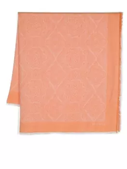 ETRO шарф с бахромой и жаккардовым узором пейсли, оранжевый