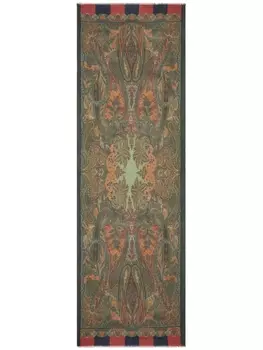 ETRO шарф с бахромой, зеленый