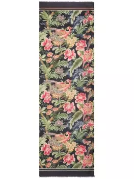 ETRO шарф с графичным принтом и бахромой, черный