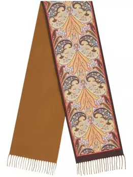 ETRO шарф с принтом пейсли и бахромой, красный