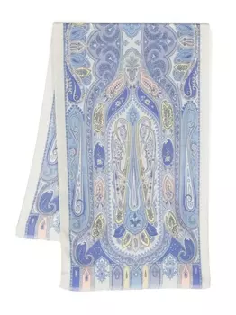 ETRO шарф с принтом пейсли, синий