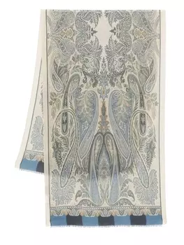 ETRO шарф с узором пейсли, синий
