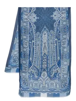 ETRO шарф с узором пейсли, синий