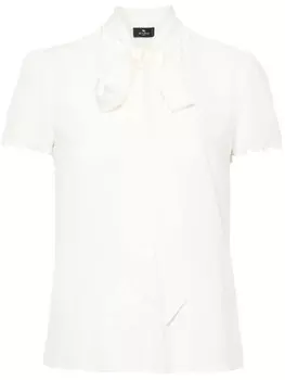 ETRO шелковая блузка с бантом, белый