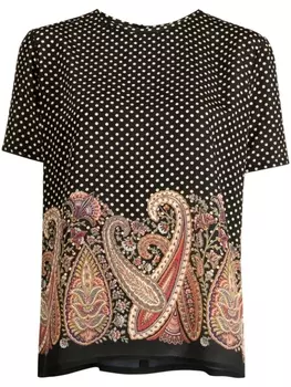 ETRO шелковая блузка с принтом пейсли, разноцветный