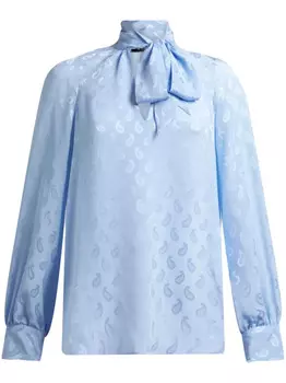 ETRO шелковая блузка с узором пейсли, синий