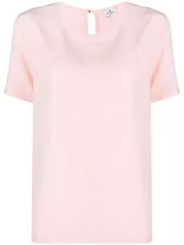 ETRO шелковая футболка с круглым вырезом, розовый