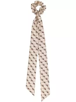 ETRO шелковая резинка для волос с принтом пейсли, нейтральный цвет