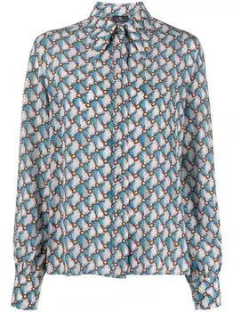 ETRO шелковая рубашка Floralia, синий