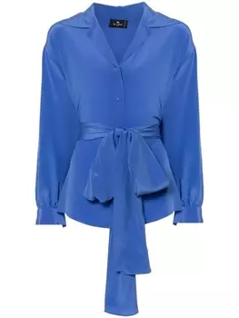 ETRO шелковая рубашка с поясом, синий