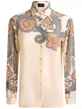 ETRO шелковая рубашка Year of Snake, нейтральный цвет