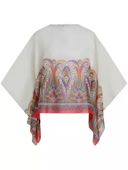 ETRO шелковая туника с принтом пейсли, белый