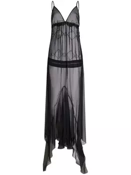 ETRO шелковое платье макси с V-образным вырезом, черный