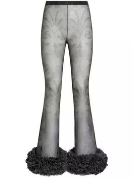 ETRO шелковые расклешенные брюки с принтом, черный