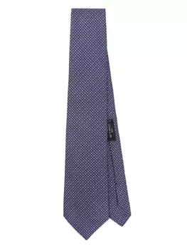 ETRO шелковый галстук с геометричным узором, синий