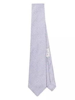ETRO шелковый галстук с геометричным узором, синий