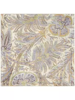 ETRO шелковый платок-паше с геометричным принтом, зеленый