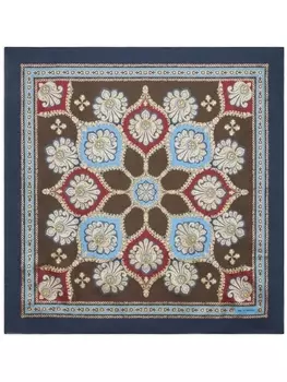 ETRO шелковый платок с графичным принтом, коричневый