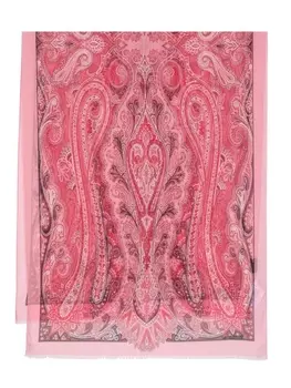 ETRO шелковый платок с принтом пейсли, розовый