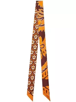 ETRO шелковый шарф Paisleyina, коричневый