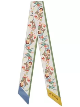 ETRO шелковый шарф с узором пейсли, белый