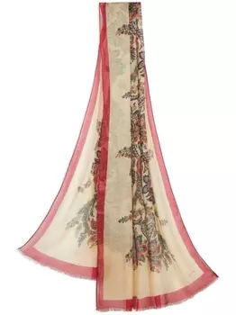 ETRO шелковый шарф с узором пейсли, нейтральный цвет