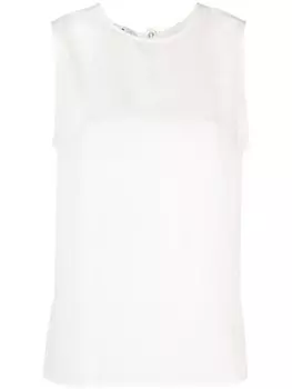 ETRO шелковый топ с вышивкой Pegaso, белый