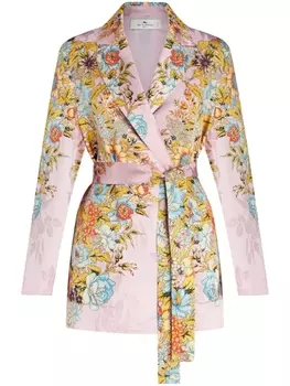 ETRO шелковый жакет с жаккардовым узором, розовый