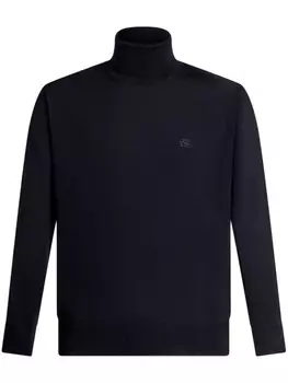 ETRO шерстяной джемпер с вышивкой Pegaso, синий