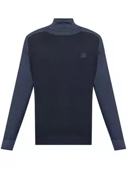 ETRO шерстяной джемпер с вышивкой Pegaso, синий