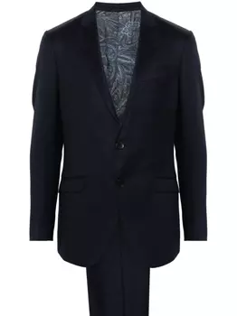 ETRO шерстяной костюм с однобортным пиджаком, синий