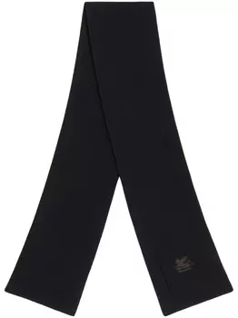 ETRO шерстяной шарф тонкой вязки, черный