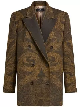 ETRO шерстяной жаккардовый пиджак, зеленый