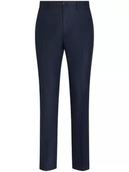 ETRO шерстяные брюки прямого кроя, синий