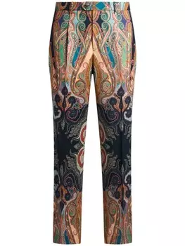 ETRO шерстяные брюки с принтом пейсли, нейтральный