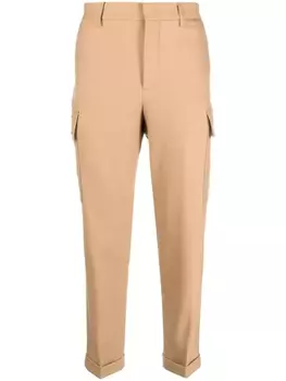 ETRO шерстяные зауженные брюки карго, коричневый