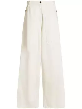 ETRO широкие джинсы с узором шеврон, белый