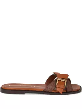 ETRO шлепанцы с узором пейсли, коричневый