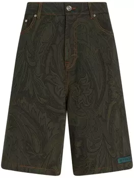 ETRO шорты-бермуды с принтом пейсли, зеленый