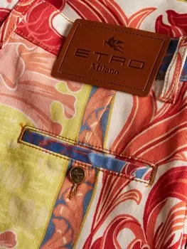 ETRO шорты из твила с графическим принтом, желтый