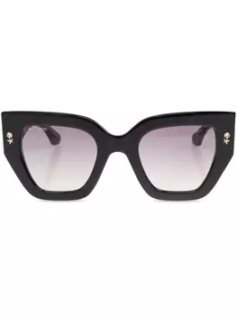 ETRO солнцезащитные очки в квадратной оправе с логотипом, черный