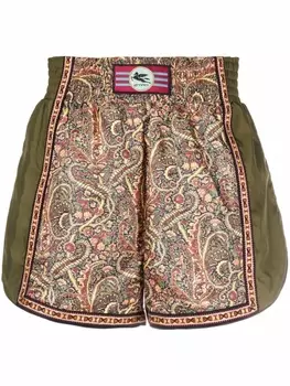 ETRO спортивные шорты с нашивкой-логотипом, зеленый