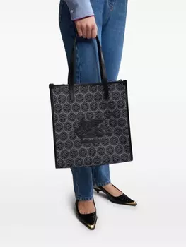 ETRO средняя сумка-тоут Love Trotter из денима, синий