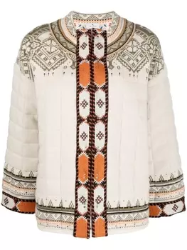 ETRO стеганая куртка с геометричным узором, нейтральный цвет